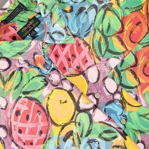 Vintage Colours by Alexander Julian Shirt Mens Large Multicolor Fruit Print 90s